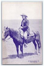 Horse Cowboy Postcard An Indian Lookout On The Frontier c1910's Unposted Antique picture