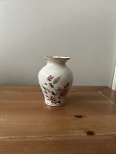 Lenox Barrington Collection Pink Fowers Floral Vase 24k Gold Trim 5.5