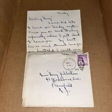 1942 Love Letter Post Great Depression: Unemployment Employment Agency NJ Jersey picture