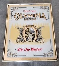 Original Olympia Brewing Glass Sign-- Gold Foil picture