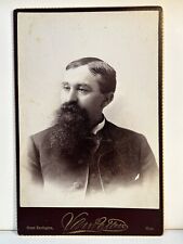 Photograph CDV Man Long Beard Great Barrington, Massachusetts Cabinet Card picture