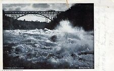 View Of Bridge Rushing River Buffalo NY Posted Vintage Undivided Back Post Card picture