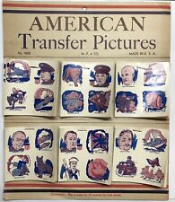 Vintage Original 1940s WWII AMERICAN TRANSFER PICTURES Tattoo Store Display NOS  picture