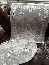 Laure Vintage Cream Cotton Shabby Chic Floral Pannier Lace curtain panel 22