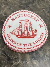 c1960s 4pc Nantucket Island Of The Whalers Rare Paper Coasters New England Mass picture