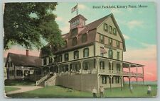 Kittery Point ME~Guests on Porch of Hotel Parkfield~Kids Play~Gambrel Roof c1910 picture