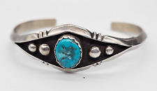 Vintage Navajo Turquoise Bracelet , Sterling Silver 6.25