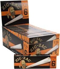 ZIG ZAG ULTRA THIN CONES 24-6 PACKS 1-1/4 SIZE BRAND NEW picture