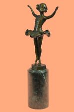100% Solid Bronze Sculpture Signed Preiss Classy Girl Ballerina Statue Decorativ picture