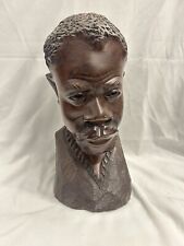 Heavy Solid Hand Carved Wood African Man 14 Inches Tall Rare HTF  picture