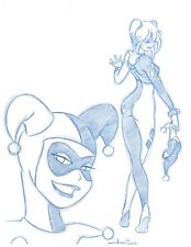 Harley Quinn Convention Blue Line Sketch by Batman Animator - Art Drawing picture