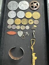 Collectible Vintage Junk Drawer Coins, Tokens, Medals,tags See Pictures picture