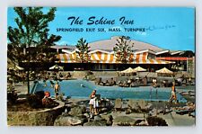 Postcard Massachusetts Springfield MA Schine Inn Motel Pool 1964 Posted Chrome picture
