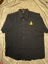 Masonic M Past Master Short Sleeve Shirt Navy Embroidered Freemason NEW picture
