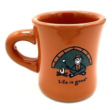 Vintage Orange Life is Good Cup Jake Camping at Campfire Coffee Mug Marshmallow picture