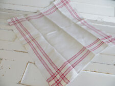 Towel Handwoven Linen Red Stripes Antique German Germanlinen 25 