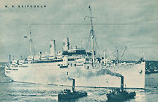 M.S.Gripsholm,Twin Stack Ocean Liner,Postcard,Swedish-America.Line,c.1957 picture