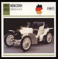1901 - 1903  Mercedes  Simplex 38/40 PS  Classic Cars Card picture