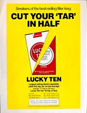 1973 Lucky Ten Filter Cigarettes Smokers Best Selling Filter King Print Ad picture