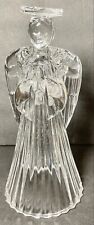 Vintage Clear Glass Angel Candle Holder Praying Hands Christmas Figurine Decor picture