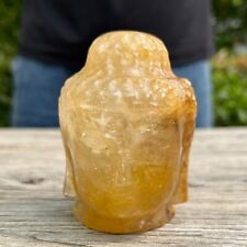 1.4LB 3.9''Natural Golden Healer Quartz Hematoid Baby Buddha Head Crystal Craft picture