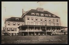 BOOTHBAY HARBOR MAINE, MENAWARMET HOTEL Gentleman on Veranda Berry Paper Co 1908 picture