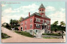 Argentine KS~Hillside City Hall~Fire Department To Side~White Horse & Wagon~1910 picture