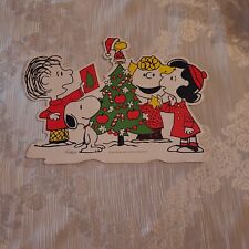 Vintage Peanuts Snoopy and Gang Die Cut Decoration Christmas 1965 picture