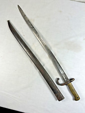 FRANCO-PRUSSIAN WAR 1871 French BAYONET SWORD in Steel Scabbard Matching Numbers picture