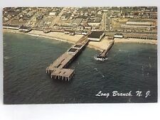 Postcard Aerial View Fishing Pier and Boardwalk Long Branch New Jersey 1960 picture