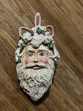 Silvestri Hand Crafted Victorian Santa Head Flowers Leaves Ornament Philippines picture