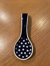 Bowlslawiec Polish Pottery Large Spoon Rest/STARS picture