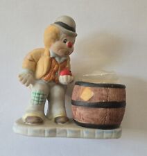 Vintage 1983 Jasco Hobo Luvkins Porcelain Candle Holder Clown with apple barrel  picture