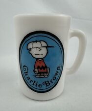 VINTAGE 1969 CHARLIE BROWN  Avon Milk Glass Mug Cup - PEANUTS CHARACTER picture