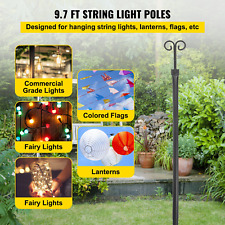 VEVOR String Light Poles, 2 Pack 9.7 FT, Outdoor Powder Coated Stainless Steel L picture