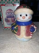 Vintage Pearlized Snowman Snack Jar picture