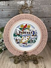 Vintage Homer Laughlin Indiana Souvenir Collector Plate Mauve Pink, Gold Accent picture