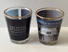 Lincoln Memorial & Vietnam Veterans Memorial Shot Glasses Washington DC picture