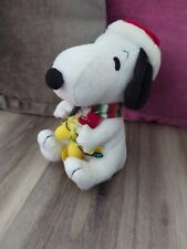 Gemmy Musical Snoopy & Woodstock Light Up Animated Christmas 8” Plush Figure HTF picture
