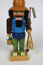Vintage Christian Ulbricht Nutcracker Fisherman Angler with Tags Made in Germany picture