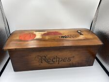 Vintage Recipe Box Wood Handpainted S Metuliffe 4/28/85 picture