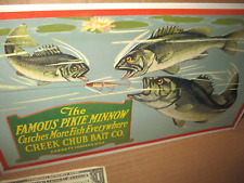 CREEK CHUB BAIT - PIKIE Garrett Indiana - CCB Co -BEAUTIFUL- OLD SIGN Dated 2000 picture