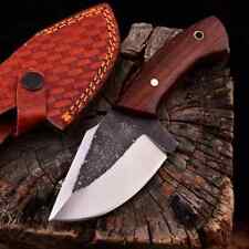 Custom Handmade 1095 Carbon Steel Blade Skinner With Rose Wood Handle picture