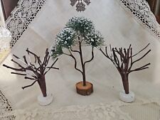 3 Christmas Village Trees. Lemax Mountain Pine, Snow- Dusted picture