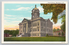 Aberdeen South Dakota Courthouse Building Linen Postcard picture
