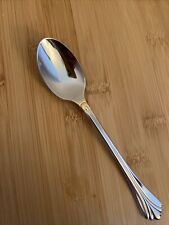 Mikasa Stainless LYONS Gold Accent Glossy Flared Ribbed Tip TEASPOON 6 3/8” NEW picture