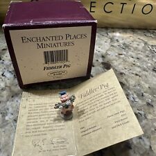Disney Enchanted Places Miniatures Fiddler Pig from Three Little Pigs Box COA picture