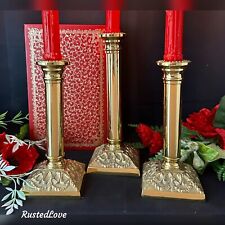 Virginia Metalcrafters Brass Candle Holders Vintage Candlesticks Marked - 3 Pcs* picture