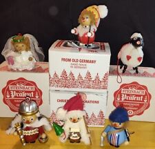 Lot Of 6 Vintage Steinbach Ornaments Fisherman King Bride Wood Germany W/Boxes picture