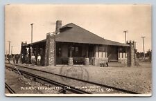 c1910 RPPC Train Station THERMALITO California Men Outside RARE ANTIQUE Postcard picture